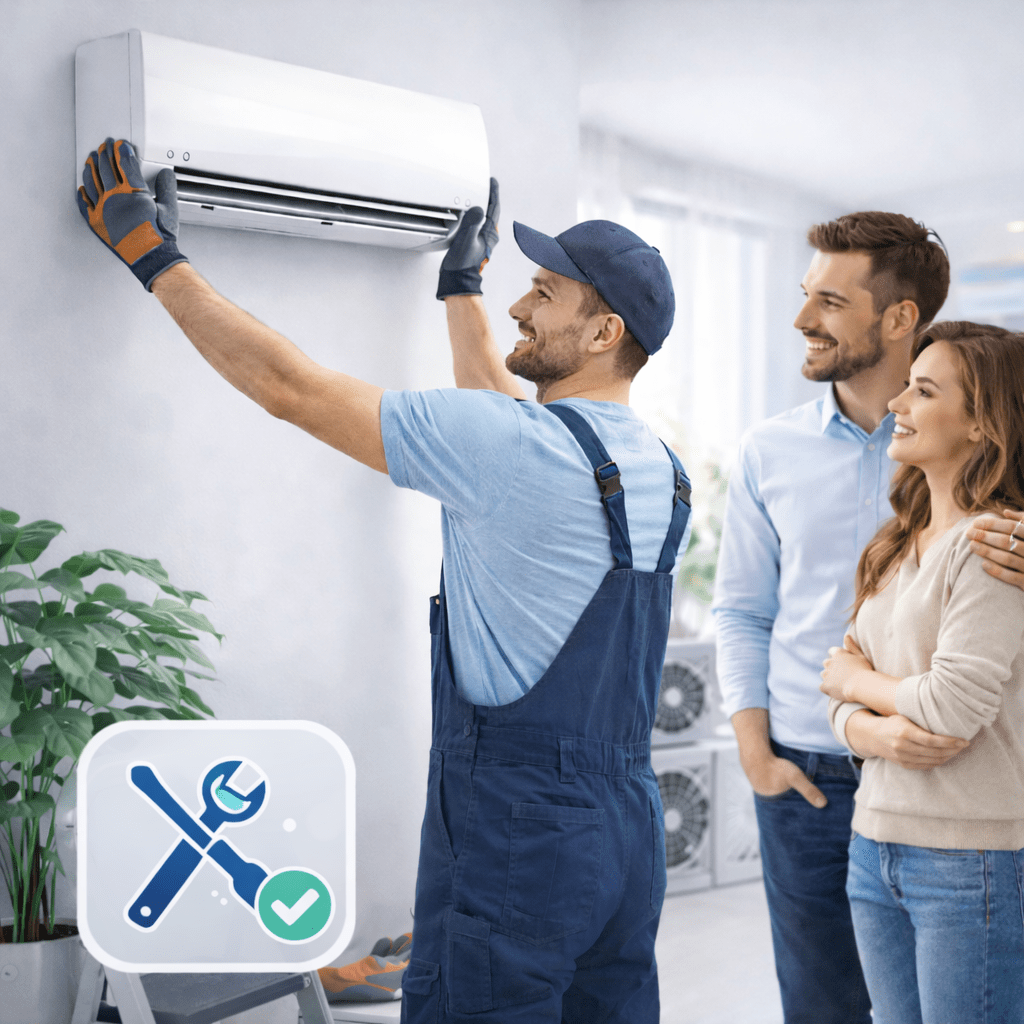 Монтаж внутреннего блока кондиционера в квартире